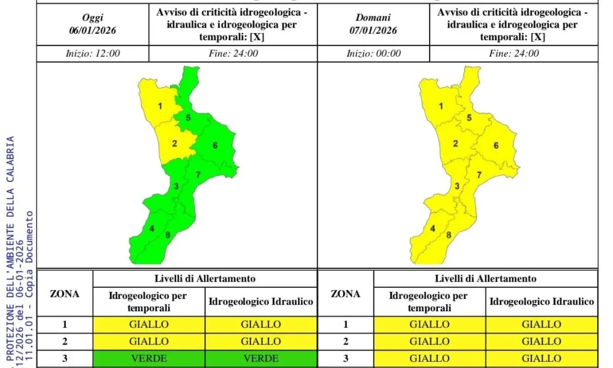 Neve in arrivo, allerta gialla in tutta la provincia di Cosenza\n