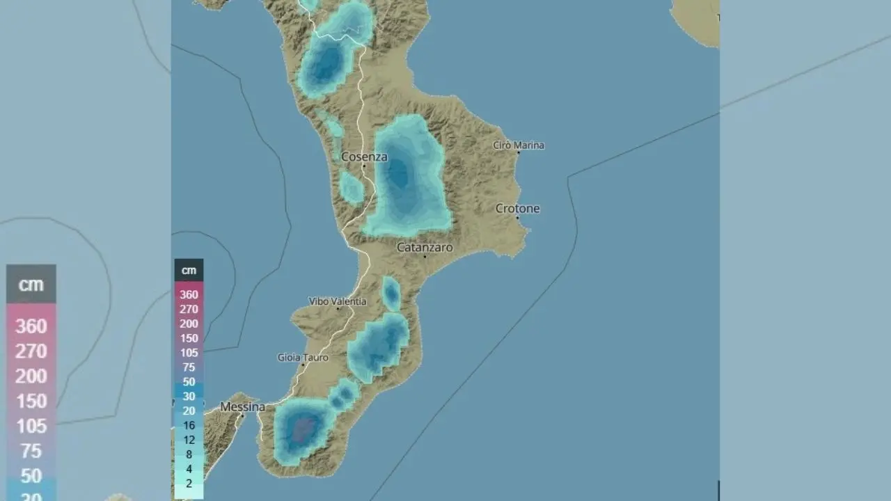 Maltempo nel Catanzarese, attese nevicate nelle aree interne e in Presila
