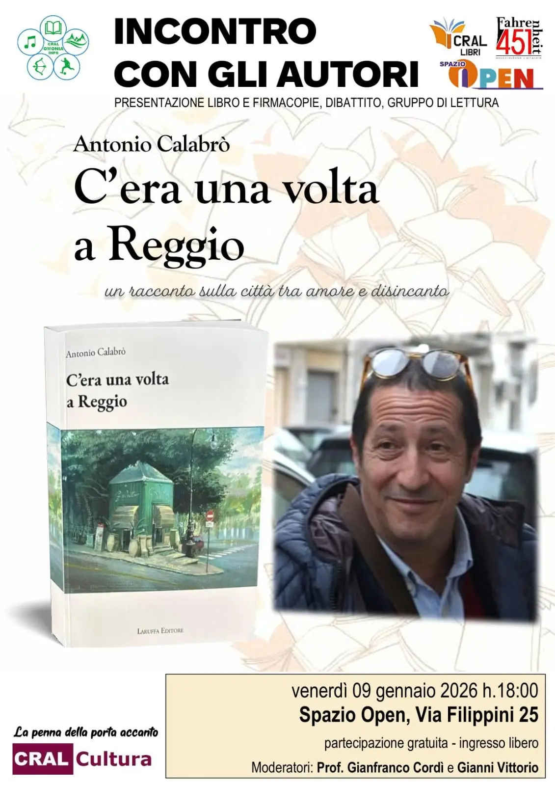 Antonio Calabrò presenta “C’era una volta a Reggio” allo Spazio Open\n