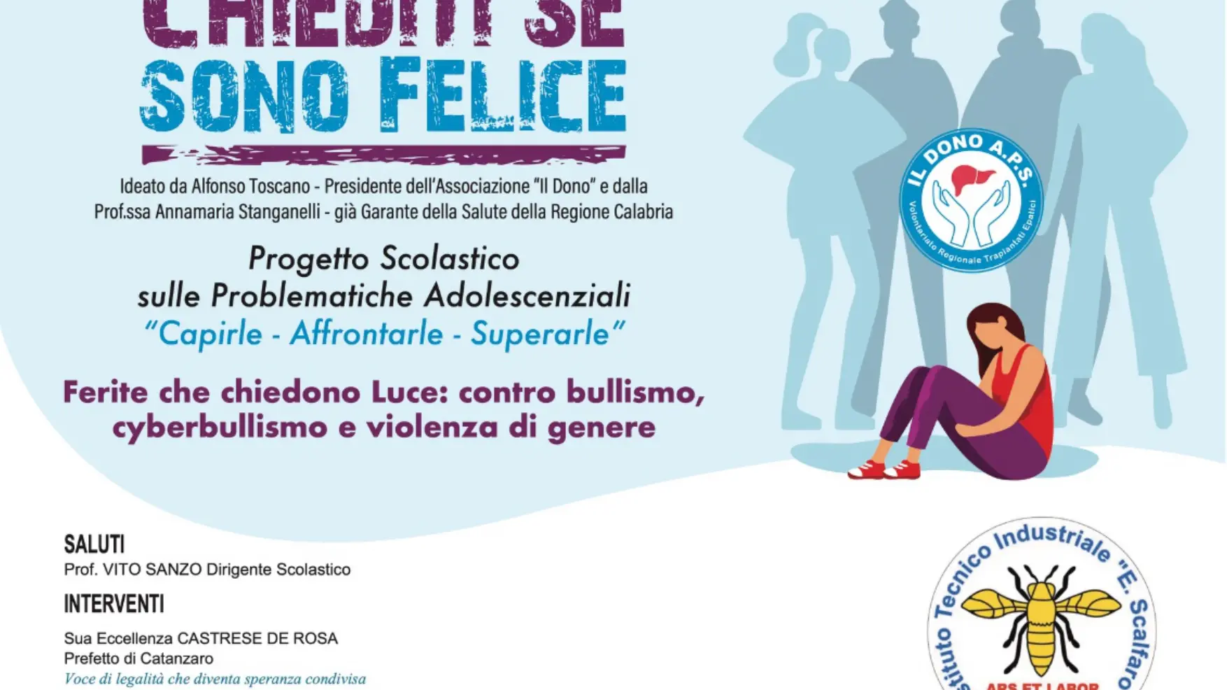 Da vittime a protagonisti, all’Itts Scalfaro di Catanzaro prende il via “Chiedimi se sono felice”\u00A0\n