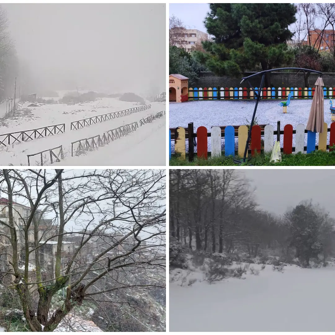 Neve a bassa quota, vento, pioggia e grandine: Reggio e provincia imbiancate. Ecco la situazione attuale\n