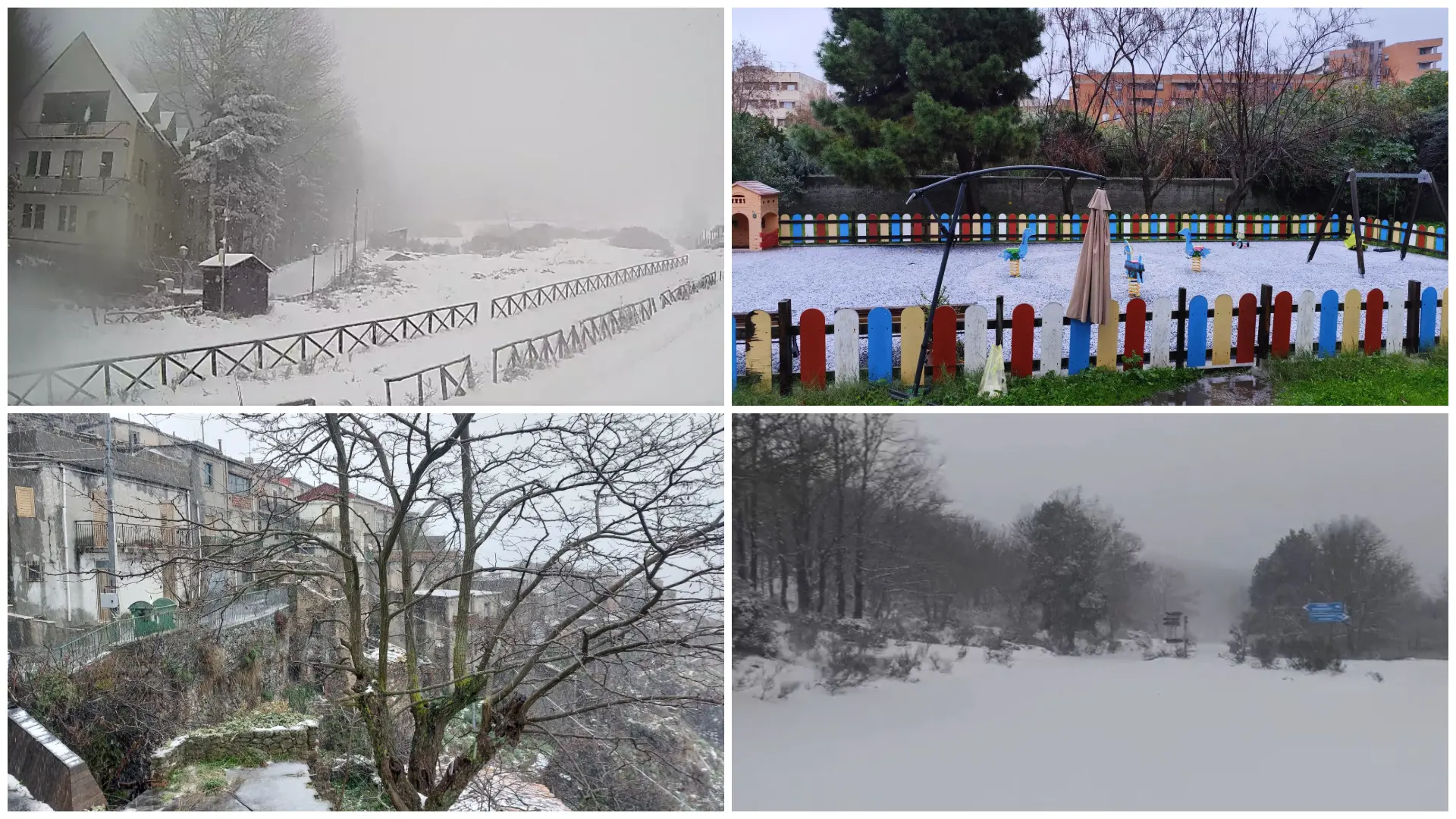 Neve a bassa quota, vento, pioggia e grandine: Reggio e provincia imbiancate. Ecco la situazione attuale\n