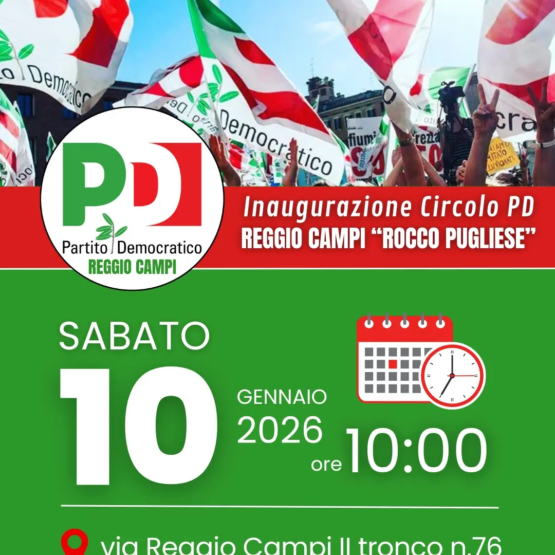 Sabato mattina l’inaugurazione del nuovo Circolo Pd di Reggio Campi “Rocco Pugliese”\n