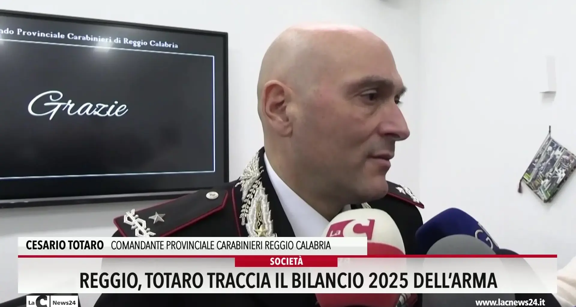 Reggio, Totaro traccia il bilancio 2025 dell'Arma