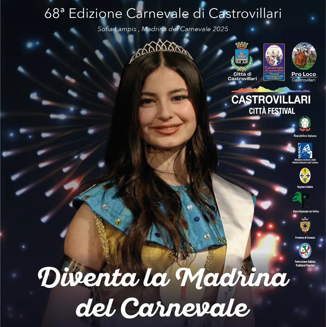 Carnevale di Castrovillari, al via la ricerca della madrina della 68esima edizione: incoronazione l’8 febbraio\n