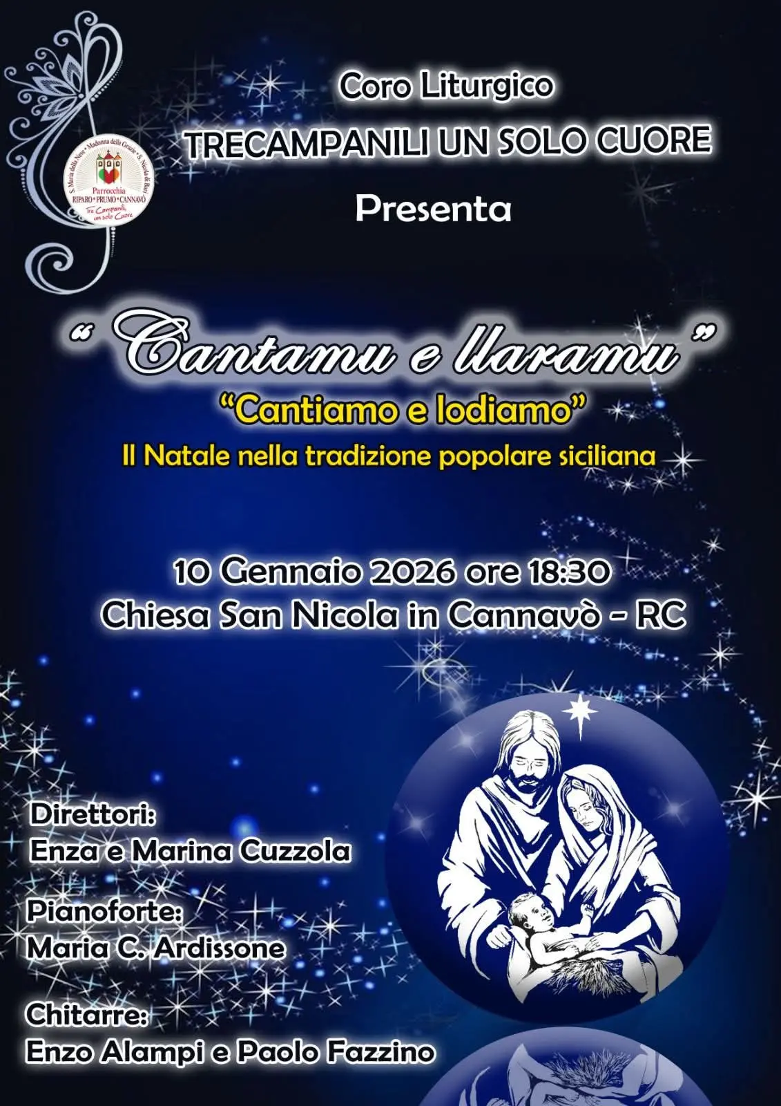 Il Coro liturgico “Tre Campanili, un solo Cuore” in concerto: il Natale nella tradizione popolare siciliana a Cannavò\n