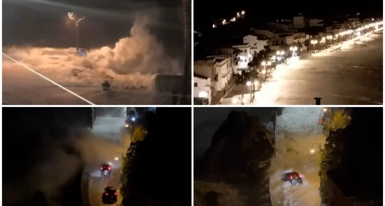 Mare in furia sul Tirreno reggino, notte di paura tra Bagnara e Scilla: lungomari travolti e auto in balia delle onde\n