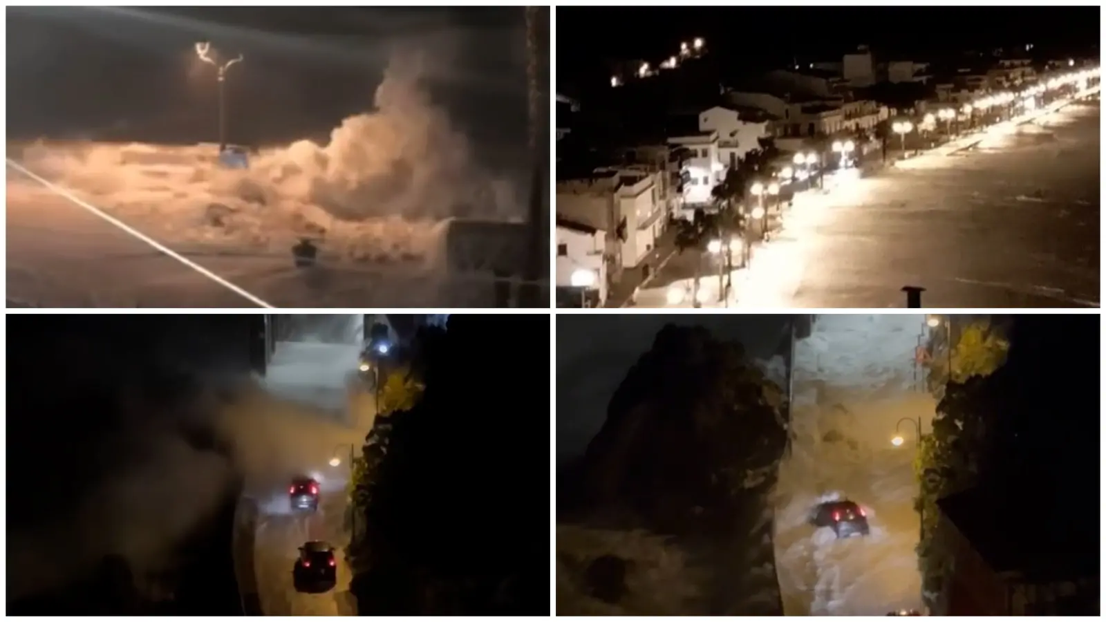 Mare in furia sul Tirreno reggino, notte di paura tra Bagnara e Scilla: lungomari travolti e auto in balia delle onde\n
