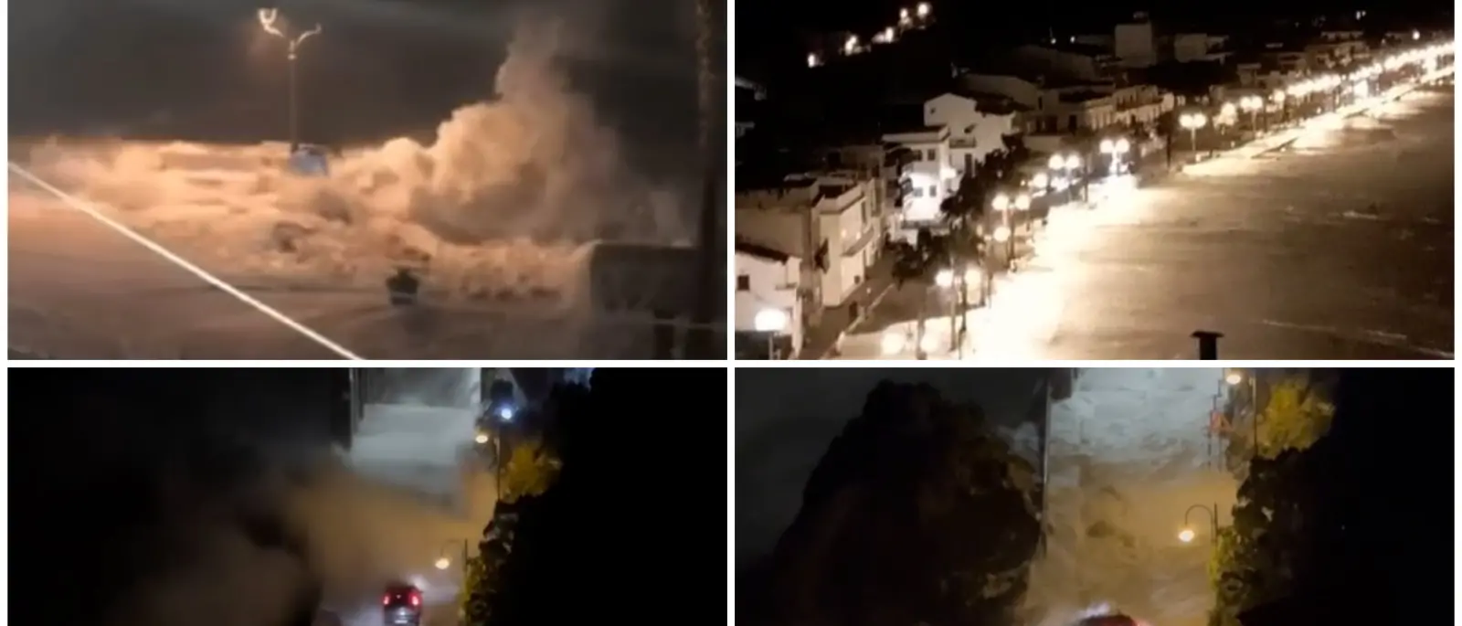 Mare in furia sul Tirreno reggino, notte di paura tra Bagnara e Scilla: lungomari travolti e auto in balia delle onde\n