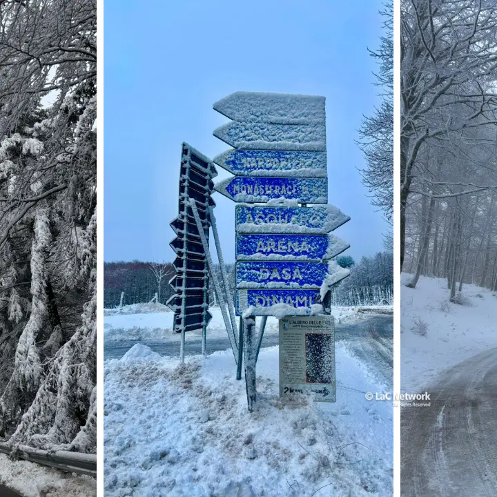 La neve torna a coprire le Serre: dalla Certosa a monte Pecoraro si riaccende la magia dell’inverno vibonese\n