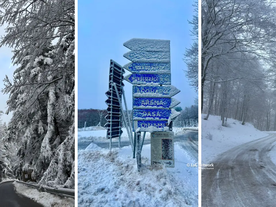 La neve torna a coprire le Serre: dalla Certosa a monte Pecoraro si riaccende la magia dell’inverno vibonese