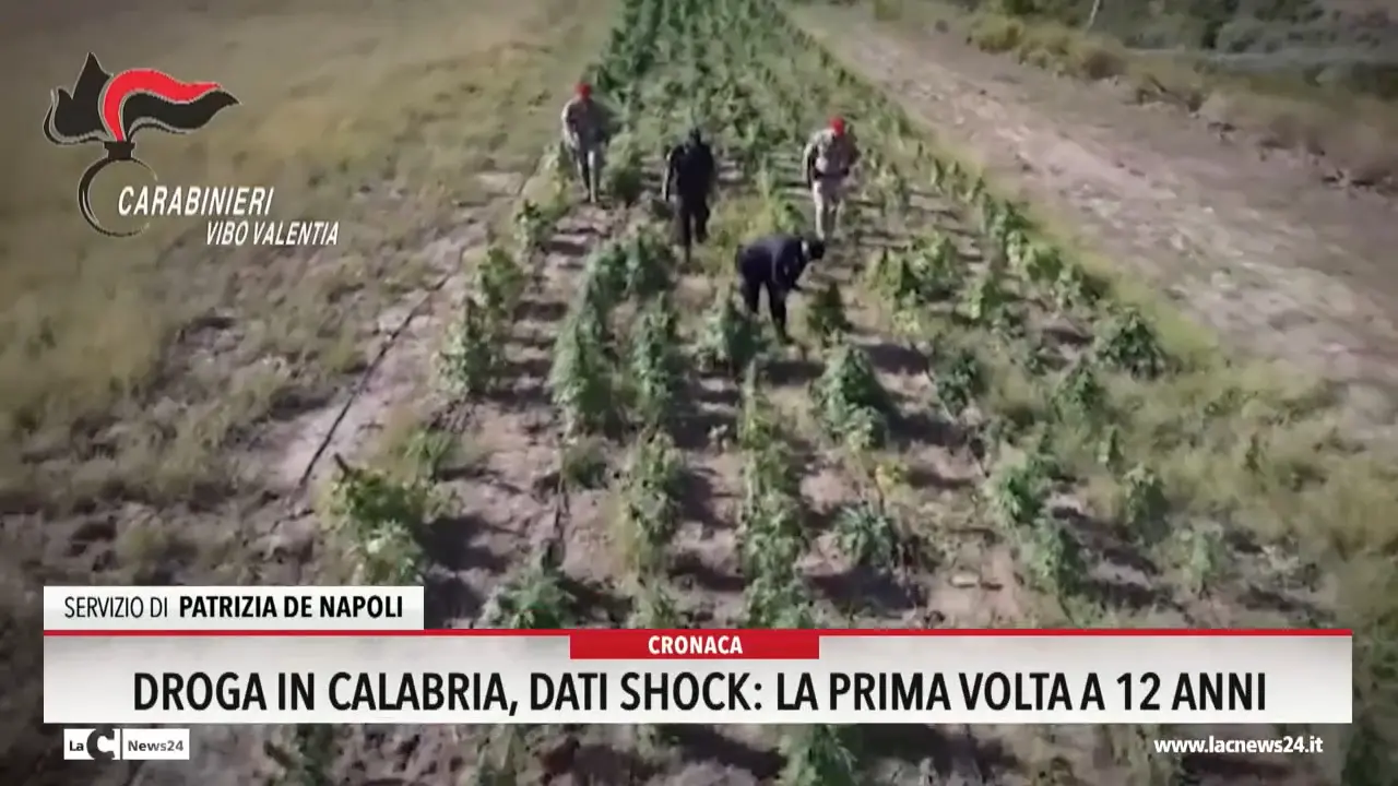 Droga in calabria, dati shock: la prima volta a 12 anni