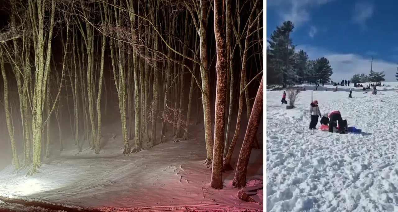 Neve in Calabria: a Camigliatello gattisti in azione per sistemare le piste 