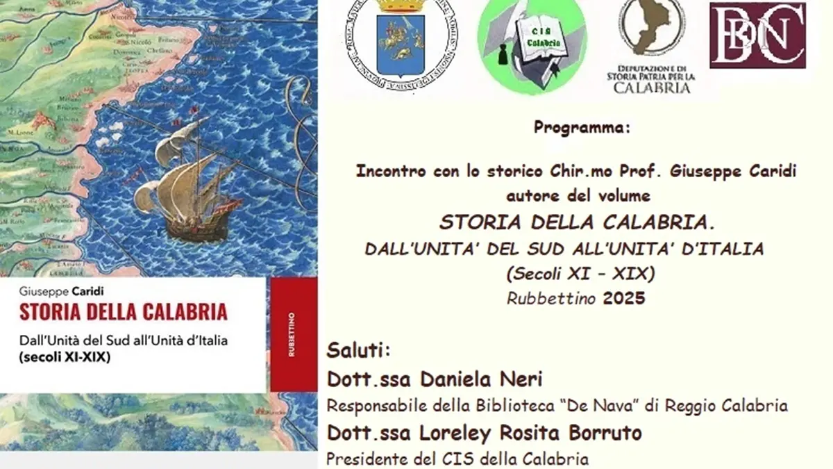 La “Storia della Calabria. Dall’Unità del Sud all’Unità d’Italia” al centro del prossimo incontro del Cis\u00A0\n
