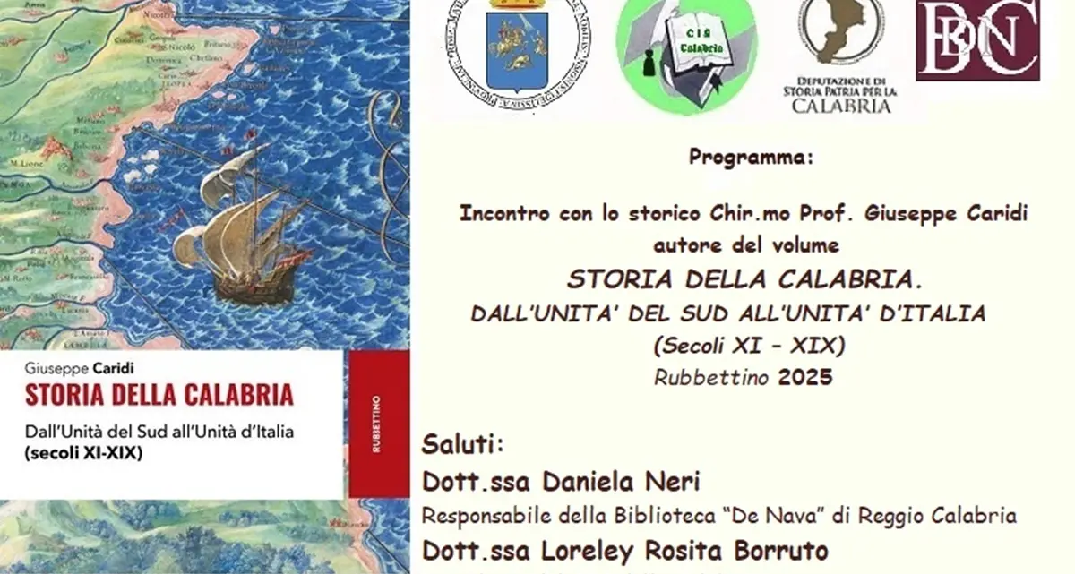 La “Storia della Calabria. Dall’Unità del Sud all’Unità d’Italia” al centro del prossimo incontro del Cis\u00A0\n