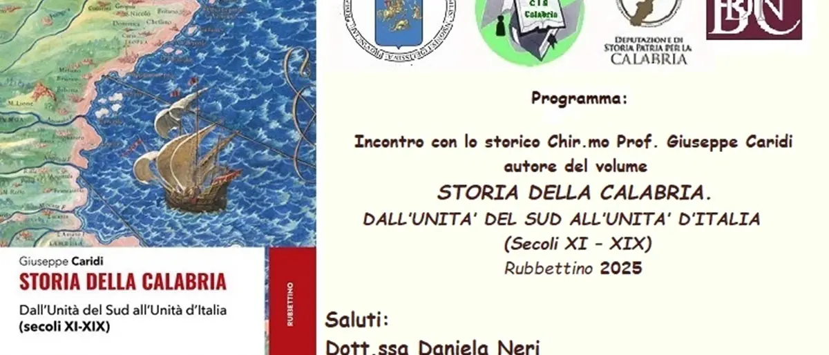La “Storia della Calabria. Dall’Unità del Sud all’Unità d’Italia” al centro del prossimo incontro del Cis\u00A0\n