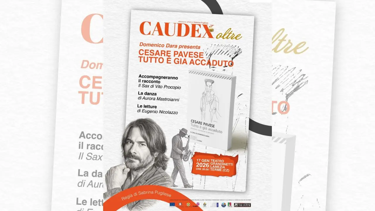 Al Teatro Grandinetti di Lamezia Terme la presentazione del libro “Cesare Pavese. Tutto è già accaduto” di Domenico Dara\n