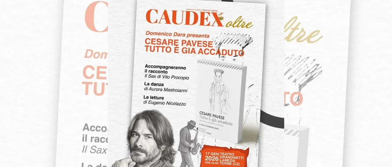 Al Teatro Grandinetti di Lamezia Terme la presentazione del libro “Cesare Pavese. Tutto è già accaduto” di Domenico Dara\n