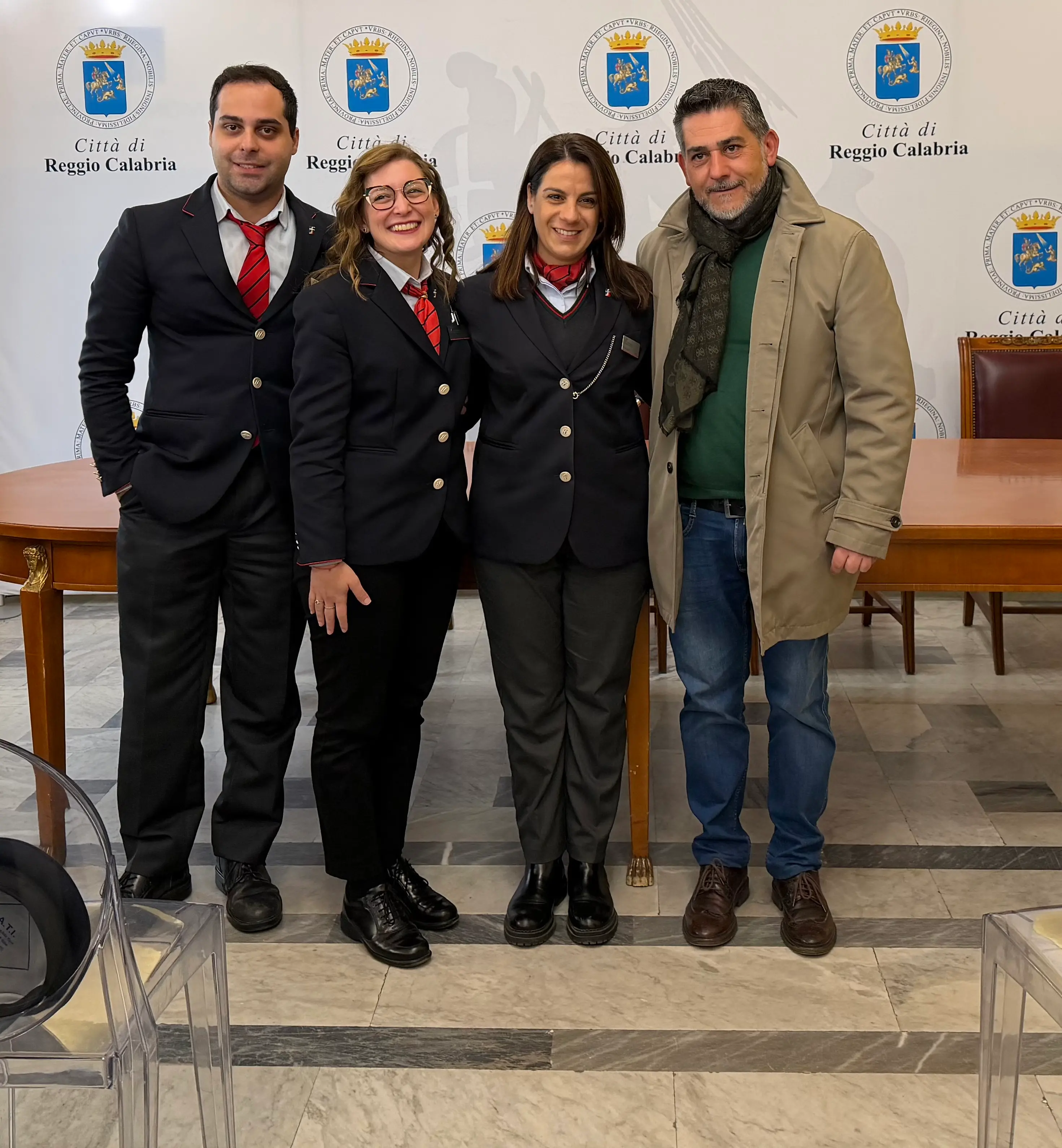 Reggio, cerimonia di giuramento a Palazzo San Giorgio per tre nuovi capitreno\n