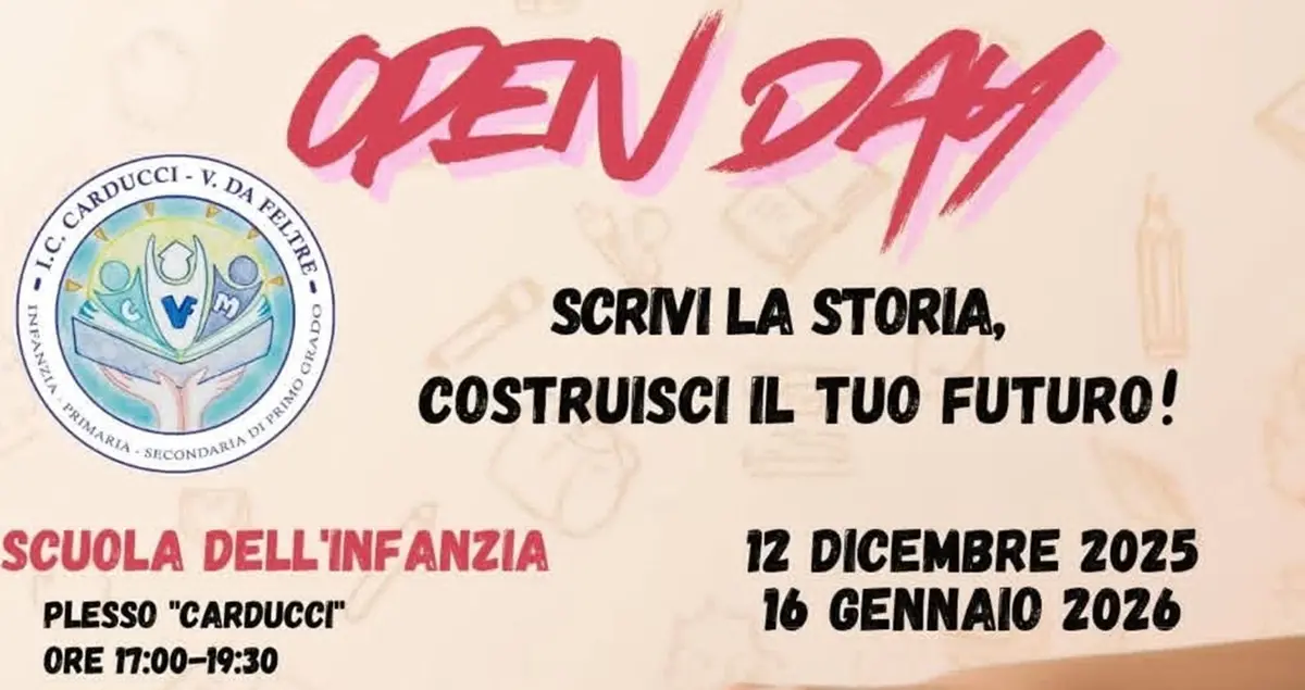 Open Day all’I.C. Carducci - V. da Feltre,\u00A0la scuola dell'Infanzia ex Melissari apre la nuova sede di San Brunello\n