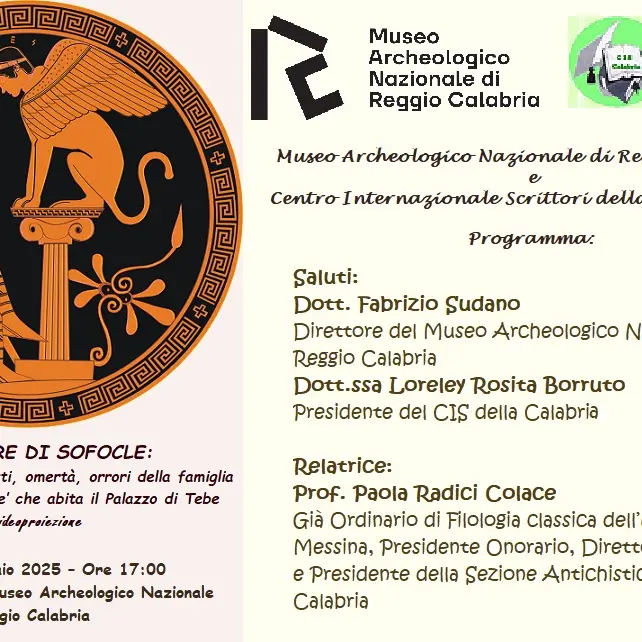 Reggio, al Museo\u00A0Archeologico Nazionale la conferenza\u00A0“L’Edipo Re di Sofocle”\n