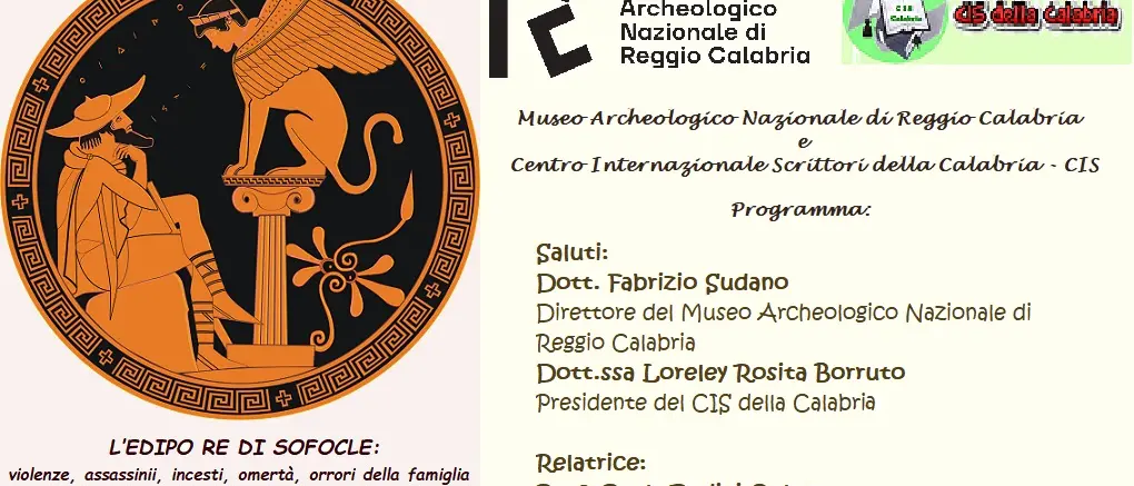 Reggio, al Museo\u00A0Archeologico Nazionale la conferenza\u00A0“L’Edipo Re di Sofocle”\n