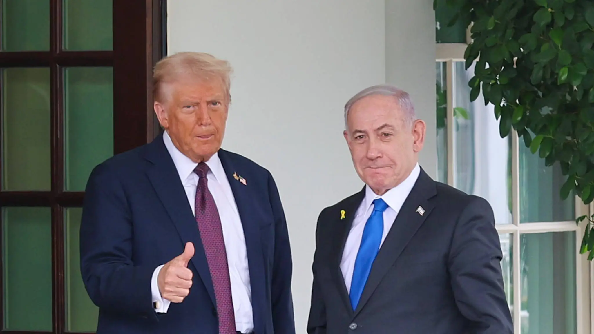 Il presidente Trump e il primo ministro Netanyahu , Mehmet Eser/SIPA
