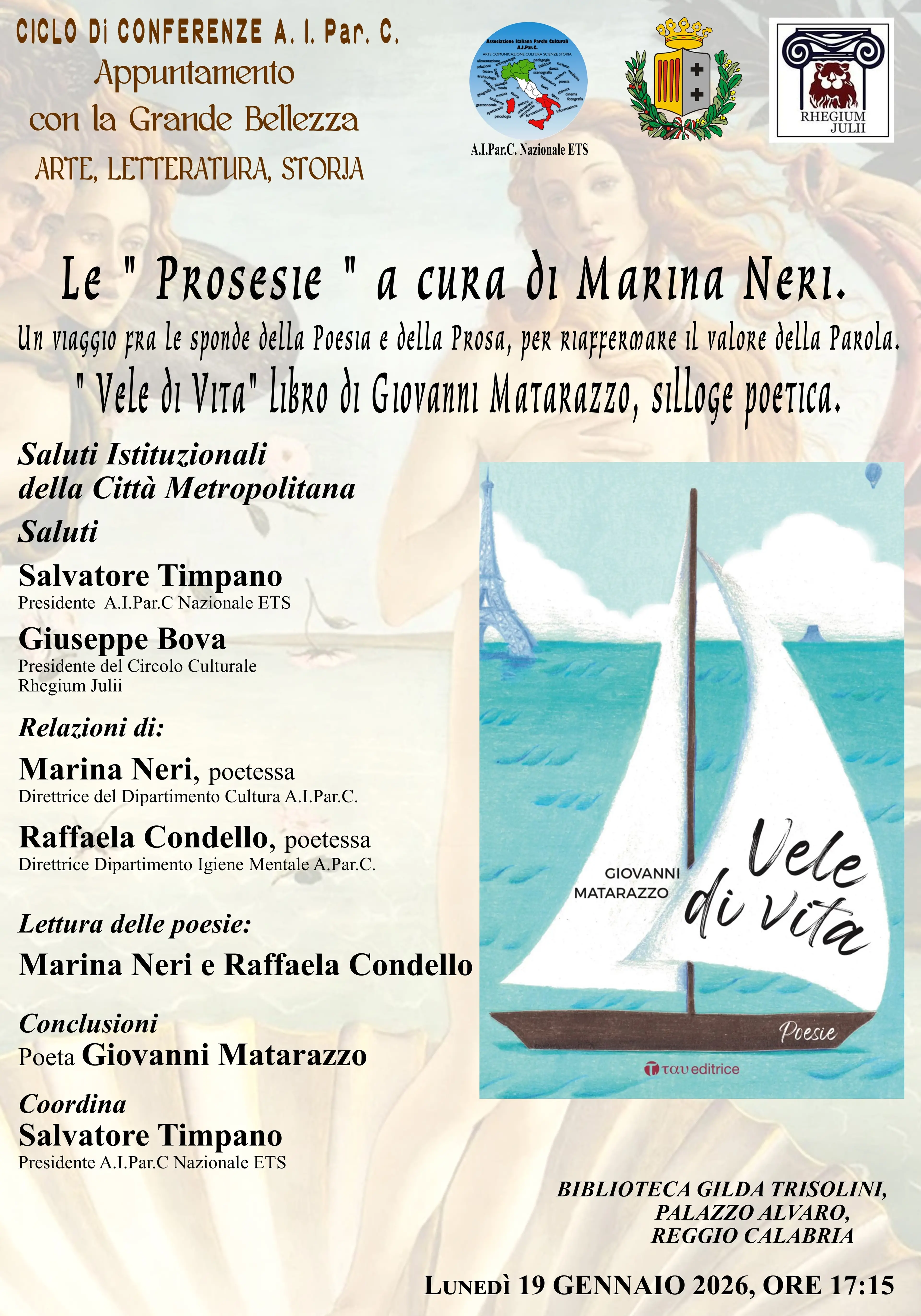 Reggio, a Palazzo Alvaro\u00A0incontro su \"Le Prosesie” a cura di Marina Neri\n