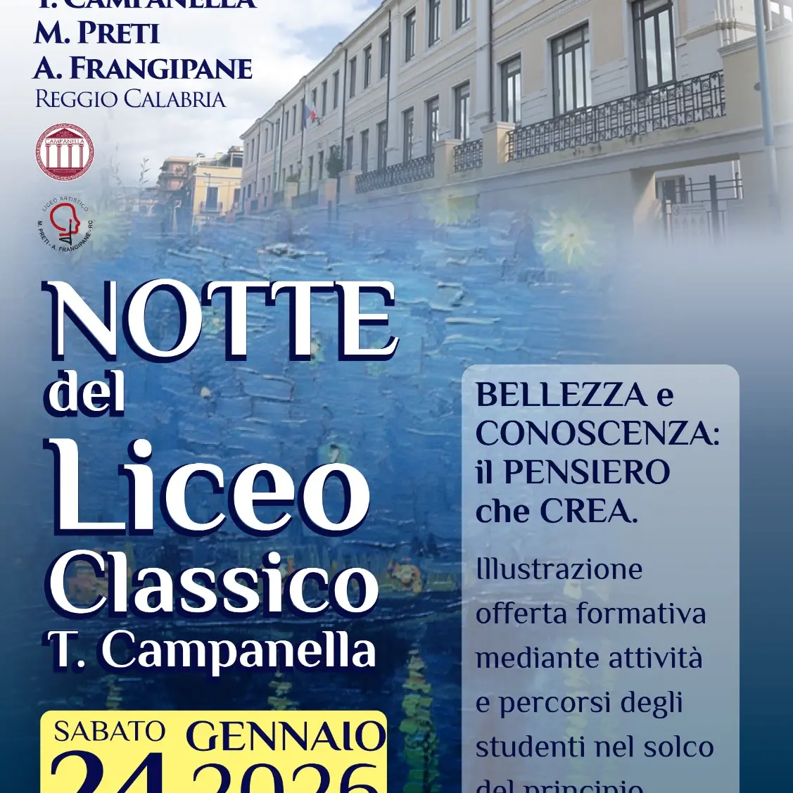 La Notte del Classico al “Campanella”, sabato 24 porte aperte a studenti e famiglie\n