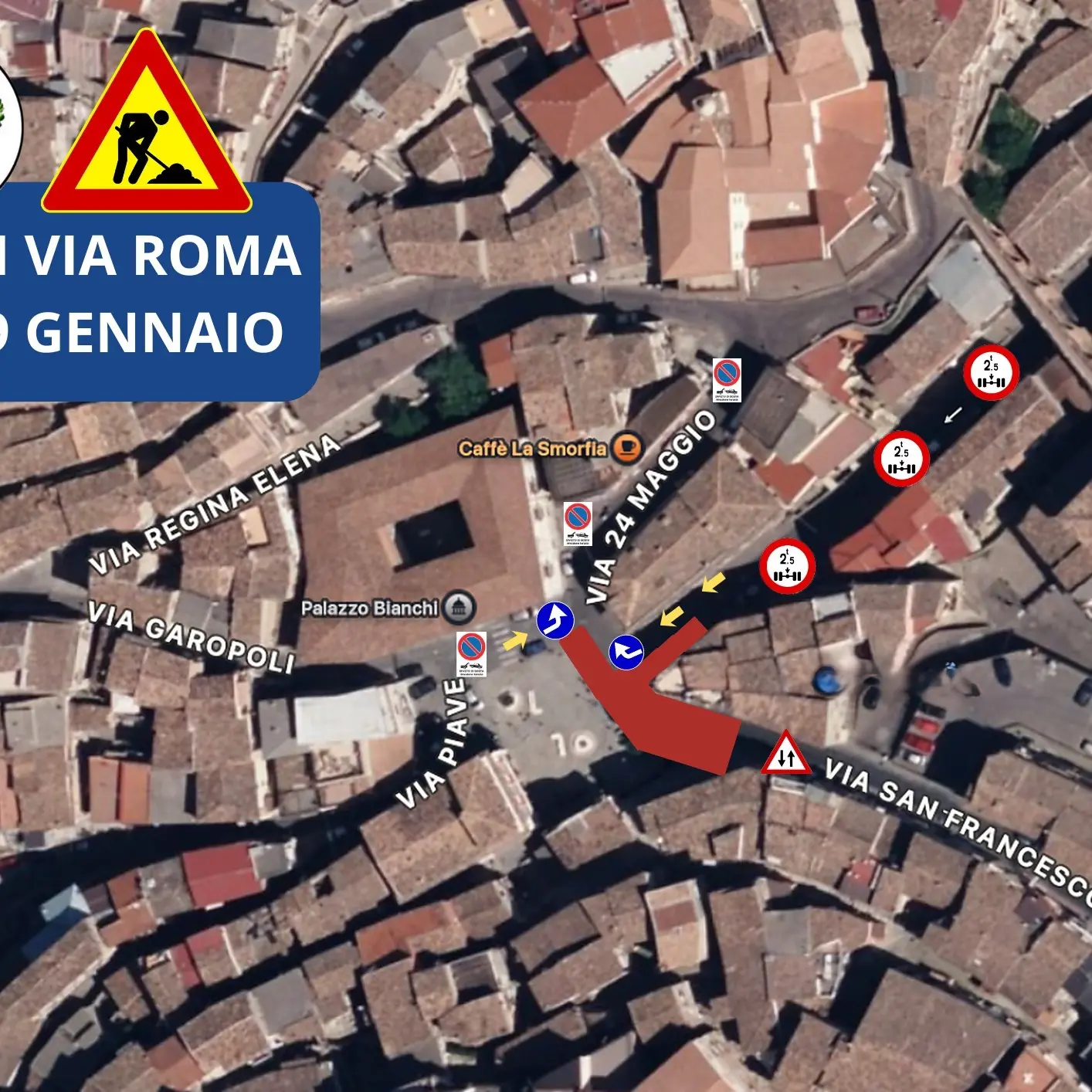 Corigliano, al via i lavori al crocevia di via Roma: cambia la circolazione\n