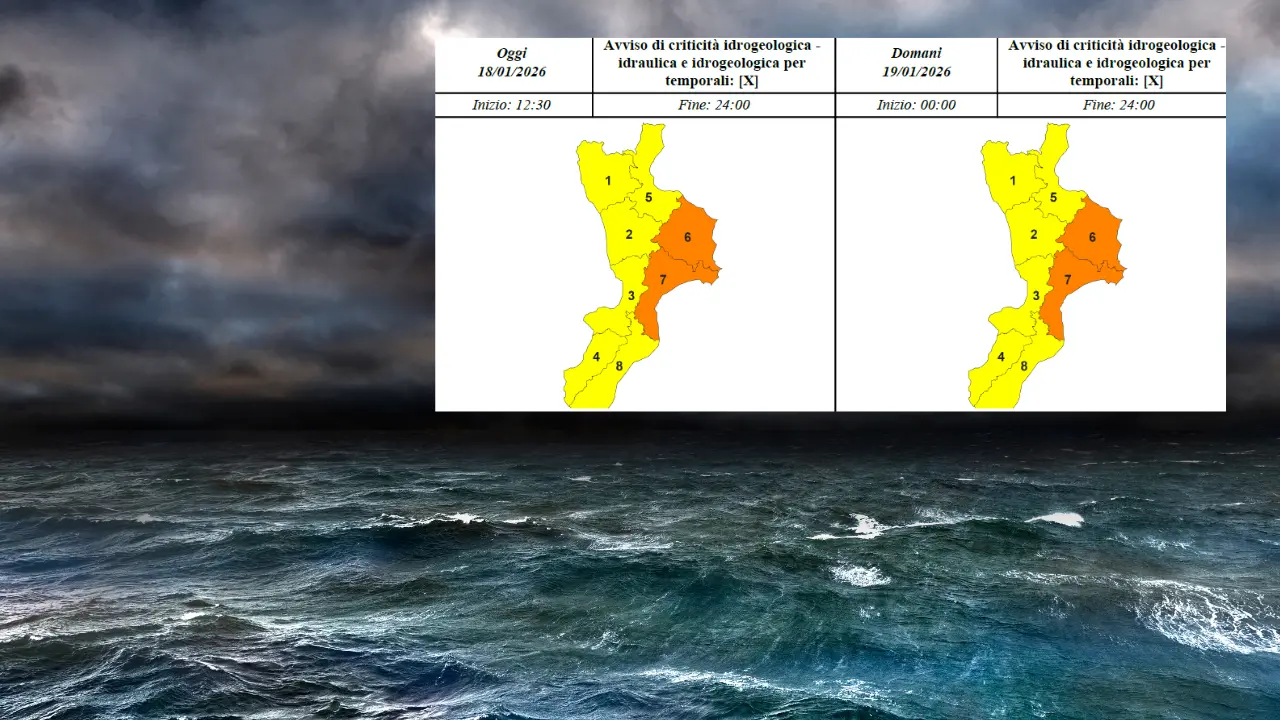 Il ciclone sta arrivando, Calabria jonica la più colpita dal maltempo: allerta arancione oggi e domani\n