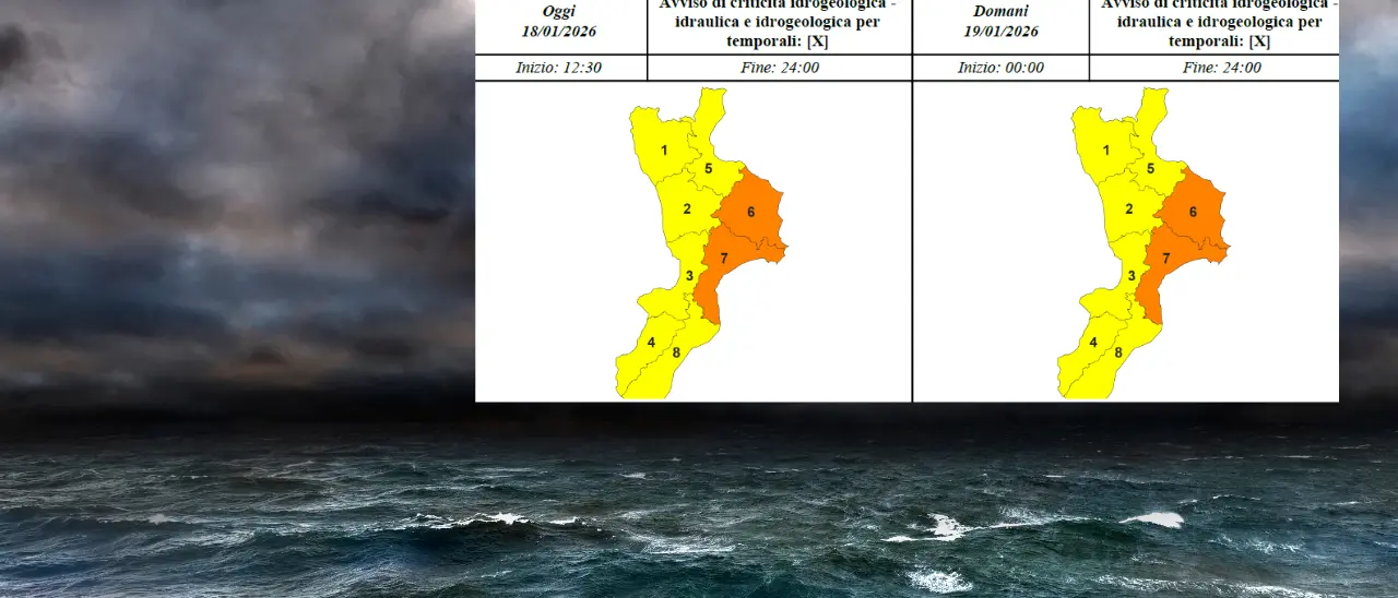 Il ciclone sta arrivando, Calabria jonica la più colpita dal maltempo: allerta arancione oggi e domani\n