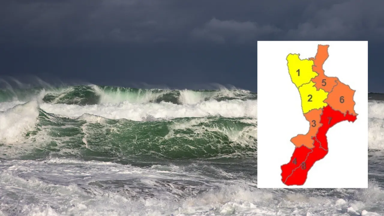 Il ciclone Harry si rafforza: domani allerta arancione nel Vibonese, rossa lungo il confine con le province di Catanzaro e Reggio