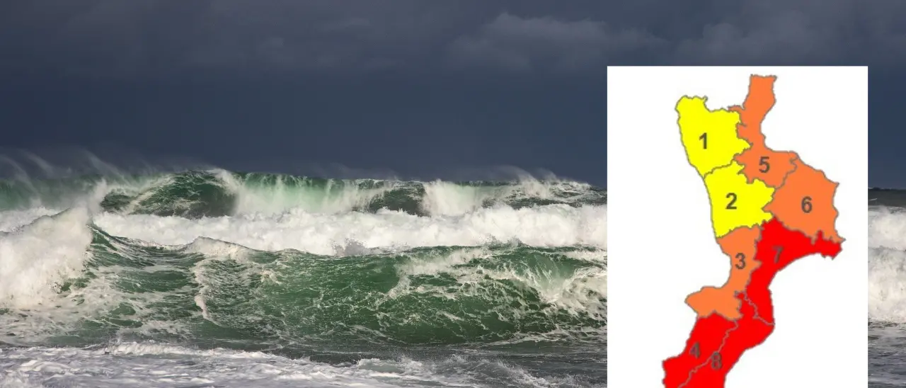 Il ciclone Harry si rafforza: domani allerta arancione nel Vibonese, rossa lungo il confine con le province di Catanzaro e Reggio