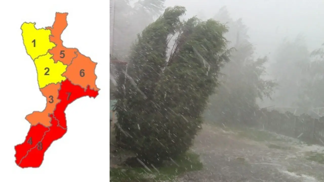 Allerta rossa nel Vibonese: ecco i comuni interessati. Il ciclone Harry porta forti piogge e venti di burrasca\n