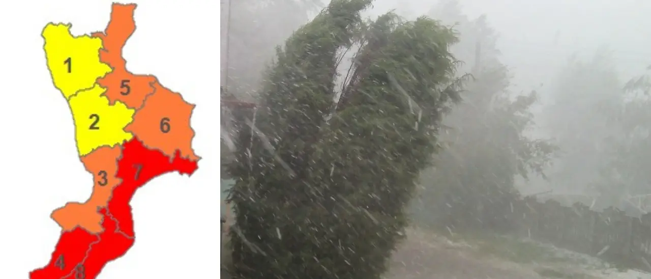 Allerta rossa nel Vibonese: ecco i comuni interessati. Il ciclone Harry porta forti piogge e venti di burrasca\n