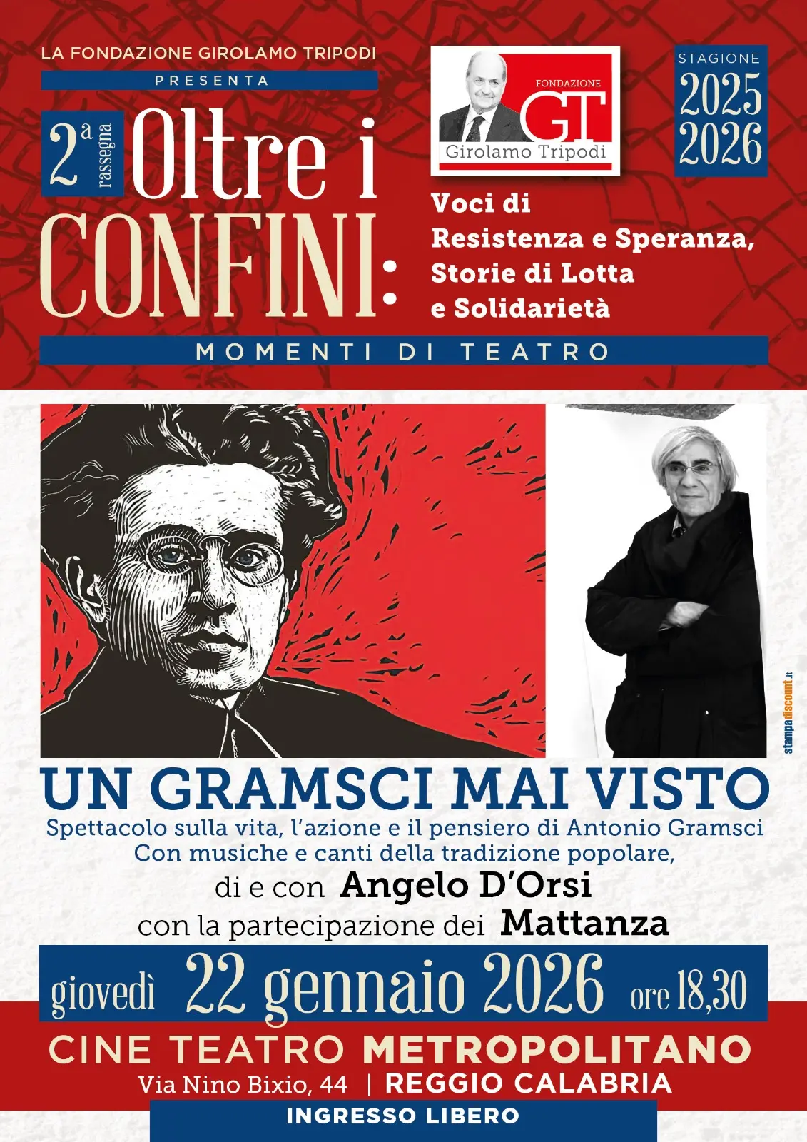 Reggio,\u00A0al Cine Teatro Metropolitano va in scena “Un Gramsci mai visto”\n