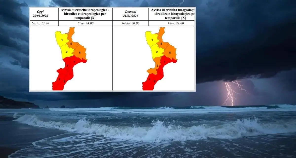 Allerta rossa in Calabria: fino alla mezzanotte di oggi massimo allarme nelle province di Catanzaro, Reggio e Vibo Valentia\n\n\n