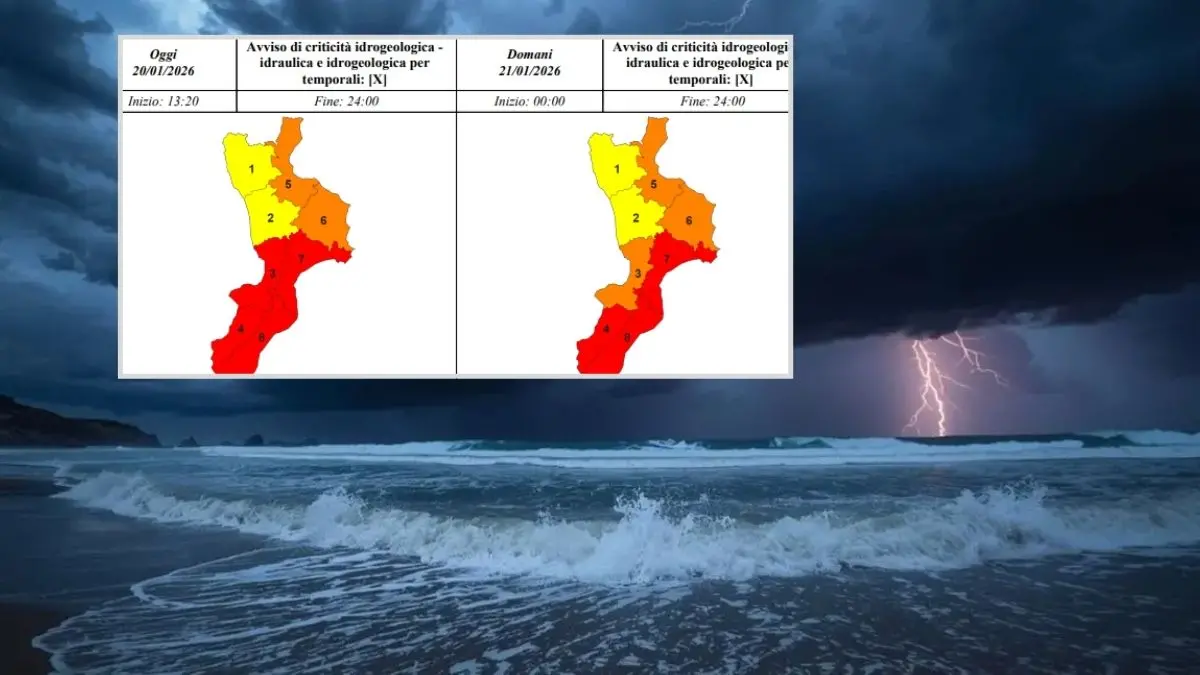 Allerta rossa in Calabria: fino alla mezzanotte di oggi massimo allarme nelle province di Catanzaro, Reggio e Vibo Valentia\n\n\n