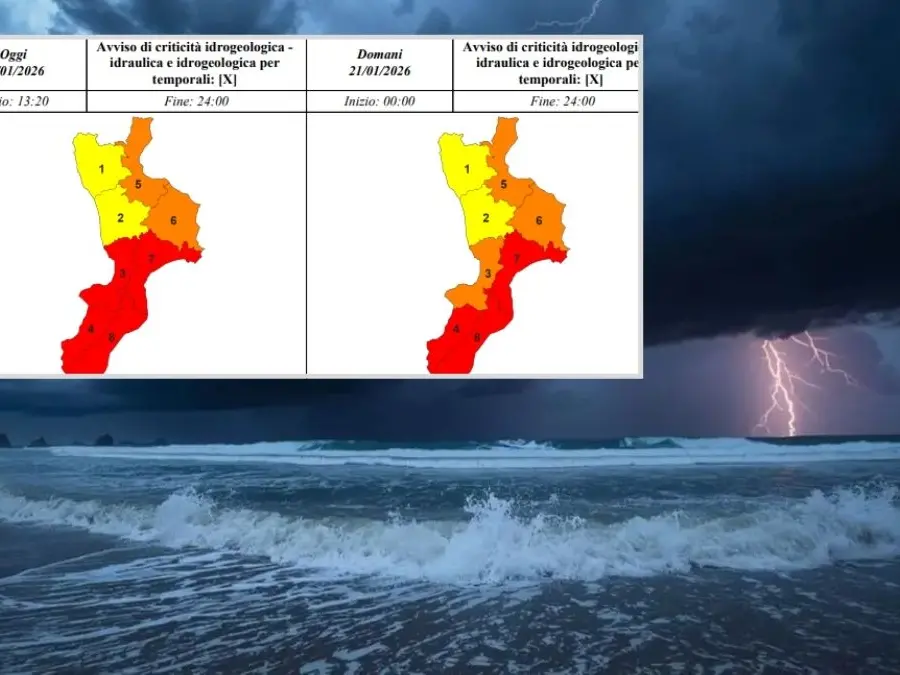 Allerta rossa in Calabria: fino alla mezzanotte di oggi massimo allarme nelle province di Catanzaro, Reggio e Vibo Valentia