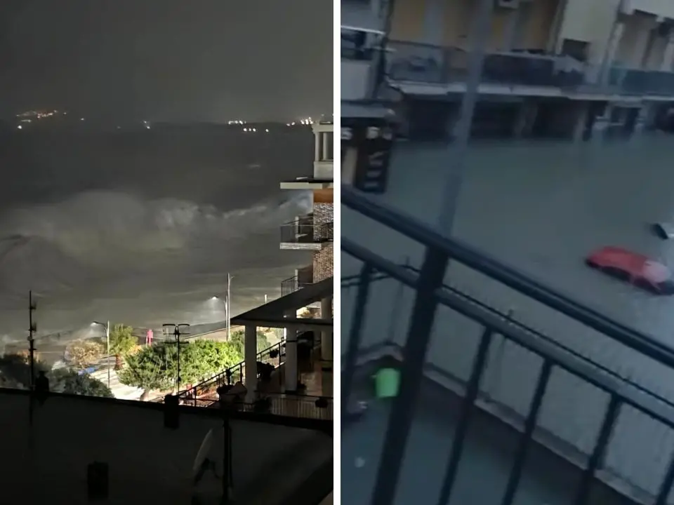 La furia del ciclone Harry si abbatte su Catanzaro, mare in tempesta e onde altissime: sott’acqua il quartiere Lido – VIDEO