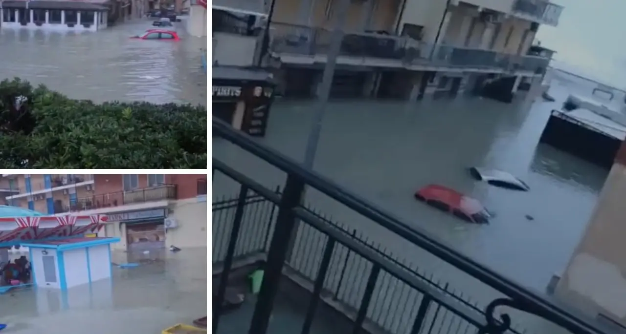 Catanzaro piegata dal maltempo, quartiere Lido sommerso dall’acqua: case e negozi allagati\n