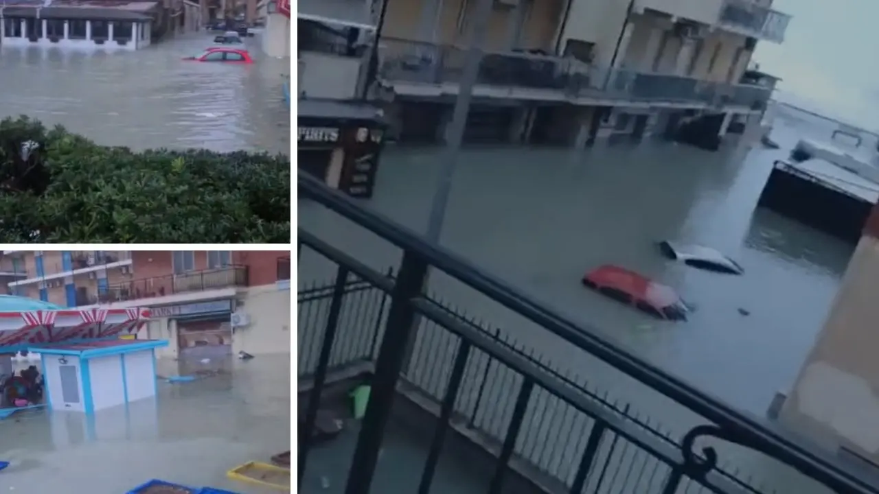 Catanzaro piegata dal maltempo, quartiere Lido sommerso dall’acqua: case e negozi allagati\n