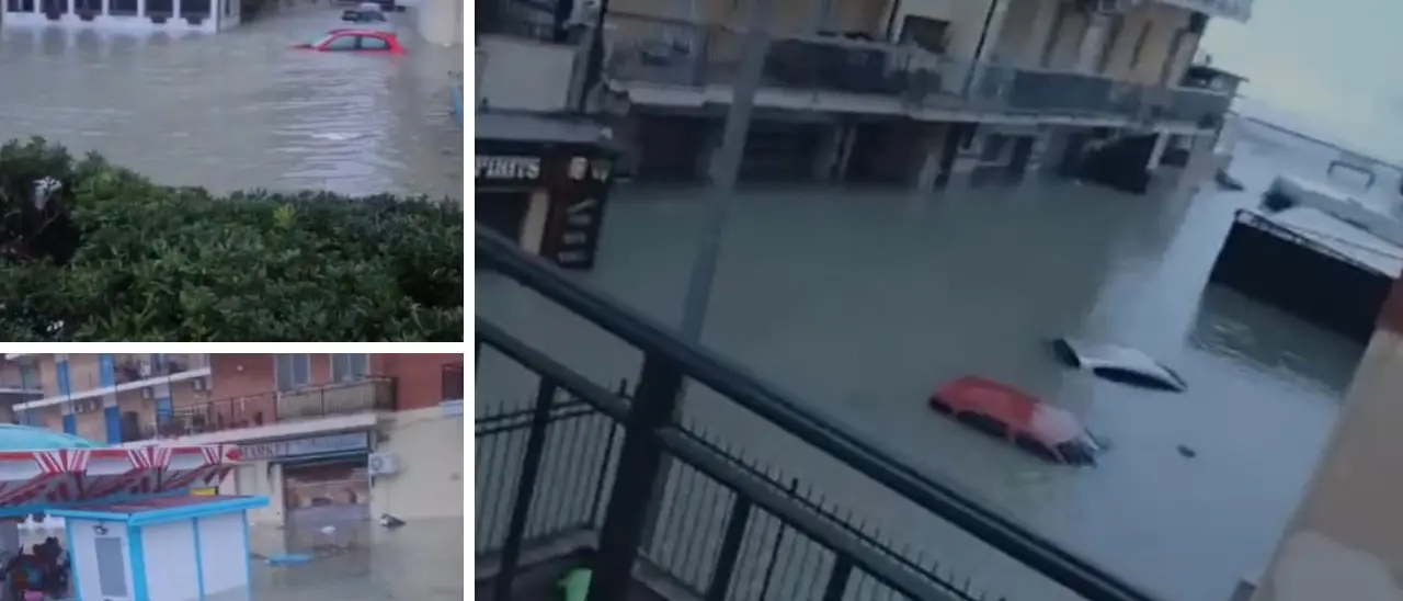 Catanzaro piegata dal maltempo, quartiere Lido sommerso dall’acqua: case e negozi allagati\n