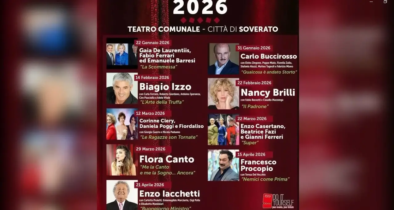 A Soverato parte la nuova stagione teatrale: si comincia con Gaia De Laurentiis, Fabio Ferrari ed Emanuele Barresi in “La Scommessa”\n