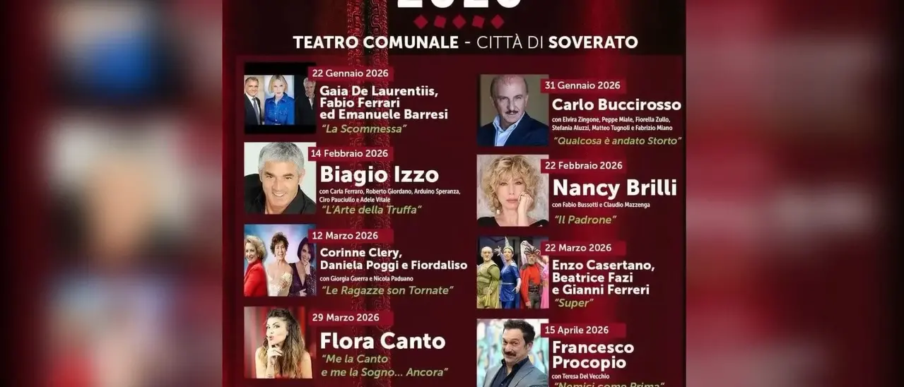 A Soverato parte la nuova stagione teatrale: si comincia con Gaia De Laurentiis, Fabio Ferrari ed Emanuele Barresi in “La Scommessa”\n