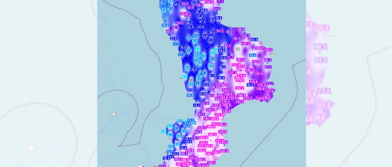 In Calabria in quattro giorni ha piovuto la metà di quanto piove in un anno. Ecco le zone più colpite\n