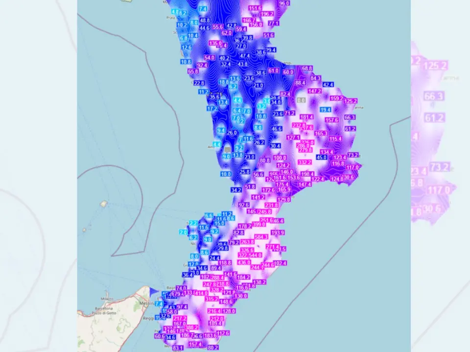 In Calabria in quattro giorni ha piovuto la metà di quanto piove in un anno. Ecco le zone più colpite