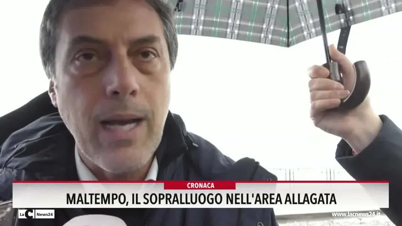 Maltempo, il sopralluogo nell'area allagata
