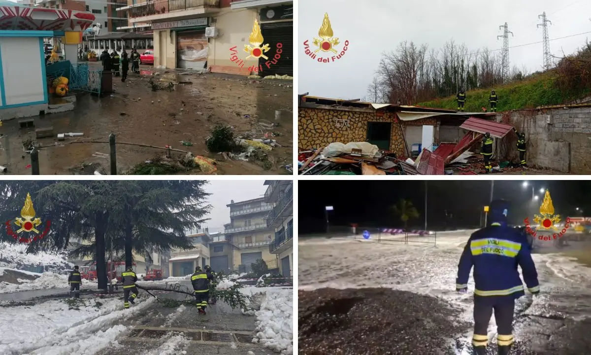 Il Ciclone Harry sferza la Calabria: 87 interventi dei Vigili del Fuoco in sette ore, emergenza ancora in corso\u00A0| LIVEBLOG